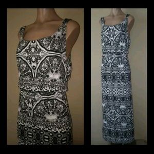 SONOMA XXL MEDBAY Black & White SLEEVELESS DRESS BEAUTIFUL PRINT